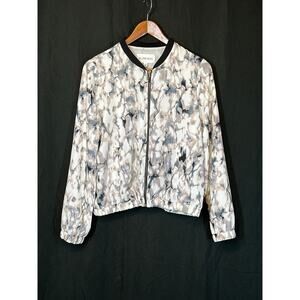 OLIVE+OAK Bomber Jacket M Silky Marble Print Streetwear Gorpcore Utility